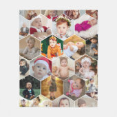 Hexagon Photo Collage Fleece Deken (Voorkant)