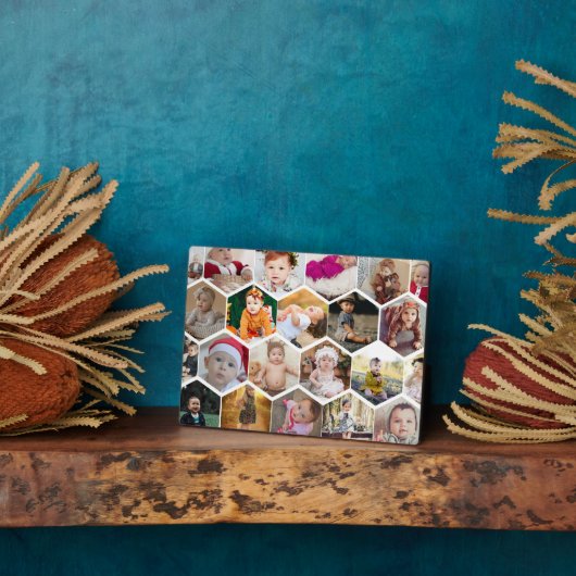 Hexagon Photo Collage Fotoplaat (Zijkant)