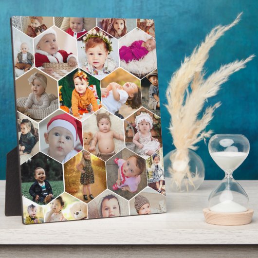Hexagon Photo Collage Fotoplaat (Zijkant)