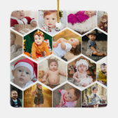 Hexagon Photo Collage Keramisch Ornament (Achterkant)