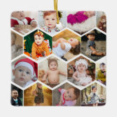 Hexagon Photo Collage Keramisch Ornament (Voorkant)