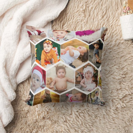 Hexagon Photo Collage Kussen (Deken)