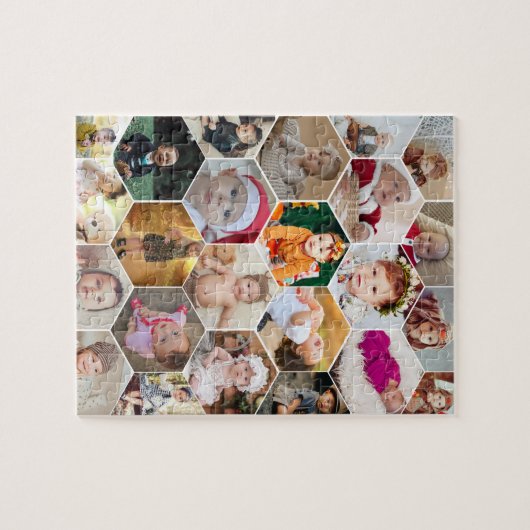 Hexagon Photo Collage Legpuzzel (Horizontaal)