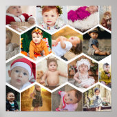 Hexagon Photo Collage Poster (Voorkant)