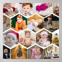 Hexagon Photo Collage Poster