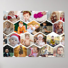Hexagon Photo Collage Poster