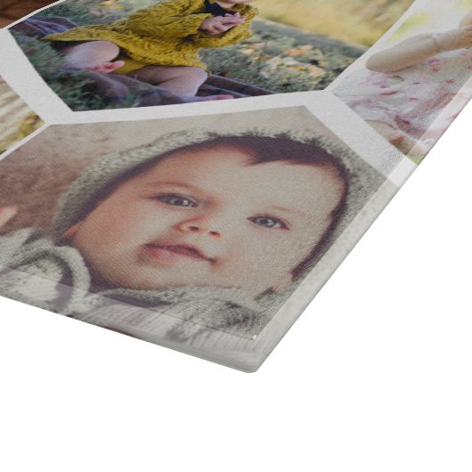 Hexagon Photo Collage Snijplank (Hoek)