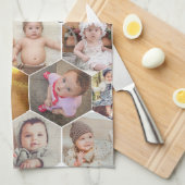 Hexagon Photo Collage Theedoek (Quarter Fold)