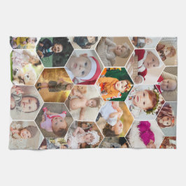 Hexagon Photo Collage Theedoek