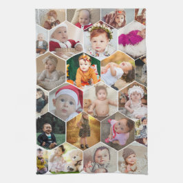 Hexagon Photo Collage Theedoek