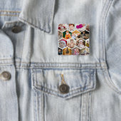 Hexagon Photo Collage Vierkante Button 5,1 Cm (In situ)
