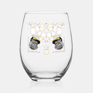 Hexagon-Pitti gespiegelt Wijnglas Zonder Voet