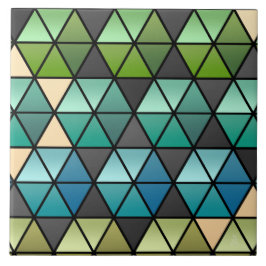 Hexagon Quilt in Groen, Blauwgroen + Tan Tegeltje