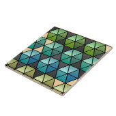 Hexagon Quilt in Groen, Blauwgroen + Tan Tegeltje (Zijkant)