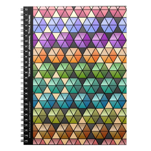Hexagon Quilt (Warm Rainbow - Gepersonaliseerd) Notitieboek (Voorkant)