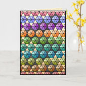 Hexagon Quilt Warm Rainbow - Gepersonaliseerde ver Kaart (Gele Bloem)