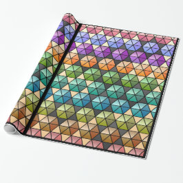 Hexagon Quilt (Warm Rainbow) v2 Cadeaupapier