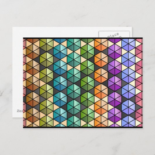 Hexagon Quilt (warme regenboog) Briefkaart (Voorkant / Achterkant)