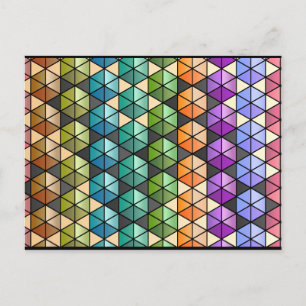Hexagon Quilt (warme regenboog) Briefkaart