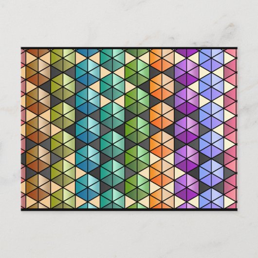Hexagon Quilt (warme regenboog) Briefkaart (Voorkant)