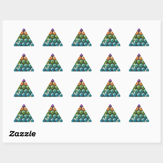 Hexagon Quilt (warme regenboog) Sticker (Vel)