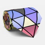 Hexagon Quilt (warme regenboog) Stropdas (Opgerold)