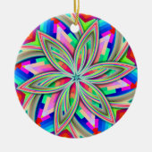 Hexagon Regenboogbloem Keramisch Ornament (Voorkant)