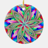 Hexagon Regenboogbloem Keramisch Ornament (Achterkant)