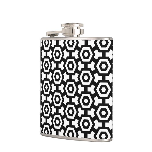 Hexagon Rings Wrapped Vinyl Flask 6oz Heupfles (Links)