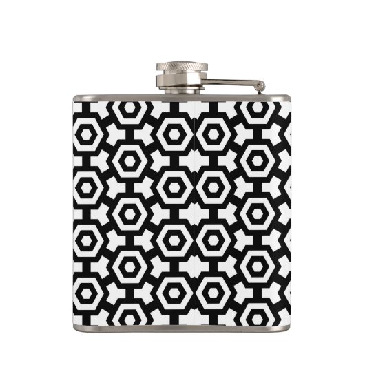 Hexagon Rings Wrapped Vinyl Flask 6oz Heupfles (Achterkant)