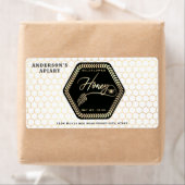 Hexagon tak goud bijen honingpot sticker (Insitu)