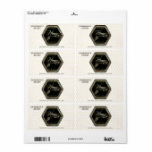 Hexagon tak goud bijen honingpot sticker (Full Sheet)