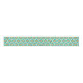Hexagon Turquoise Pink Ribbon Grosgrain Lint (Voorkant)