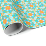 Hexagon Turquoise Pink Wrapping Paper Cadeaupapier<br><div class="desc">aanpasbaar pakpapier voor alle vaartuigen en decor-gebruik,  inclusief het verpakken van cadeaus!  Geometrische zeshoeken in turquoise en oranje kleurenschema op lichte achtergrond,  inpakpapier.</div>