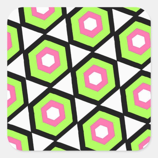 Hexagon Vierkante Sticker (Voorkant)