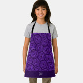 Hexagon Violet Zwart Minimaal Patroon Schort (Insitu)