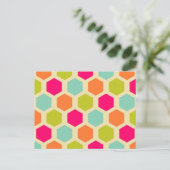 Hexagon-vormen in het kleurenpatroon briefkaart (Staand voorkant)
