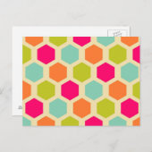 Hexagon-vormen in het kleurenpatroon briefkaart (Voorkant / Achterkant)