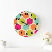 Hexagon-vormen in het  kleurenpatroon grote klok (Huis)