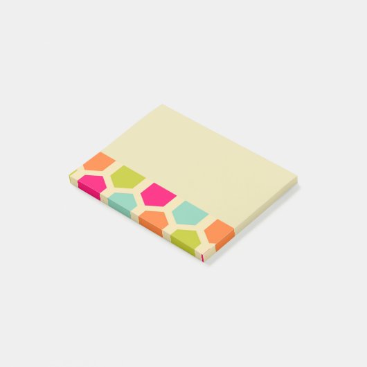 Hexagon-vormen in het  kleurenpatroon post-it® notes (Schuin)
