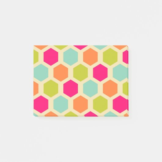 Hexagon-vormen in het  kleurenpatroon post-it® notes (Voorkant)