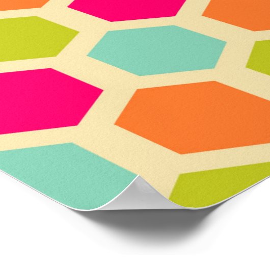 Hexagon-vormen in het kleurenpatroon poster (Hoek)