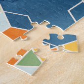 Hexagon Waterverf, Willekeurig Mozaïek. Legpuzzel (Zijkant)