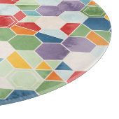 Hexagon Waterverf, Willekeurig Mozaïek. Snijplank (Hoek)