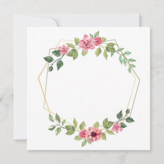 Hexagon with flowers and leaves