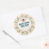 Hexagon Wreath Antiek White Honey Jar Ronde Sticker (Envelop)