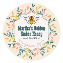 Hexagon Wreath Antiek White Honey Jar