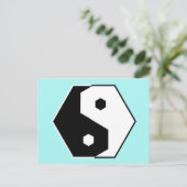 Hexagon Yin Yang Briefkaart (Staand voorkant)