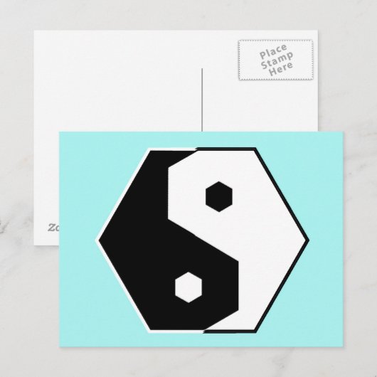 Hexagon Yin Yang Briefkaart (Voorkant / Achterkant)