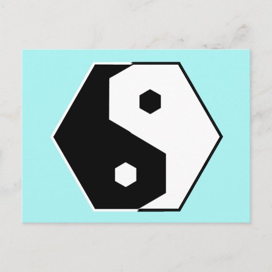 Hexagon Yin Yang Briefkaart (Voorkant)